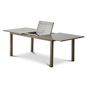 Table aluminium extensible imitation bois 8 personnes table de jardin